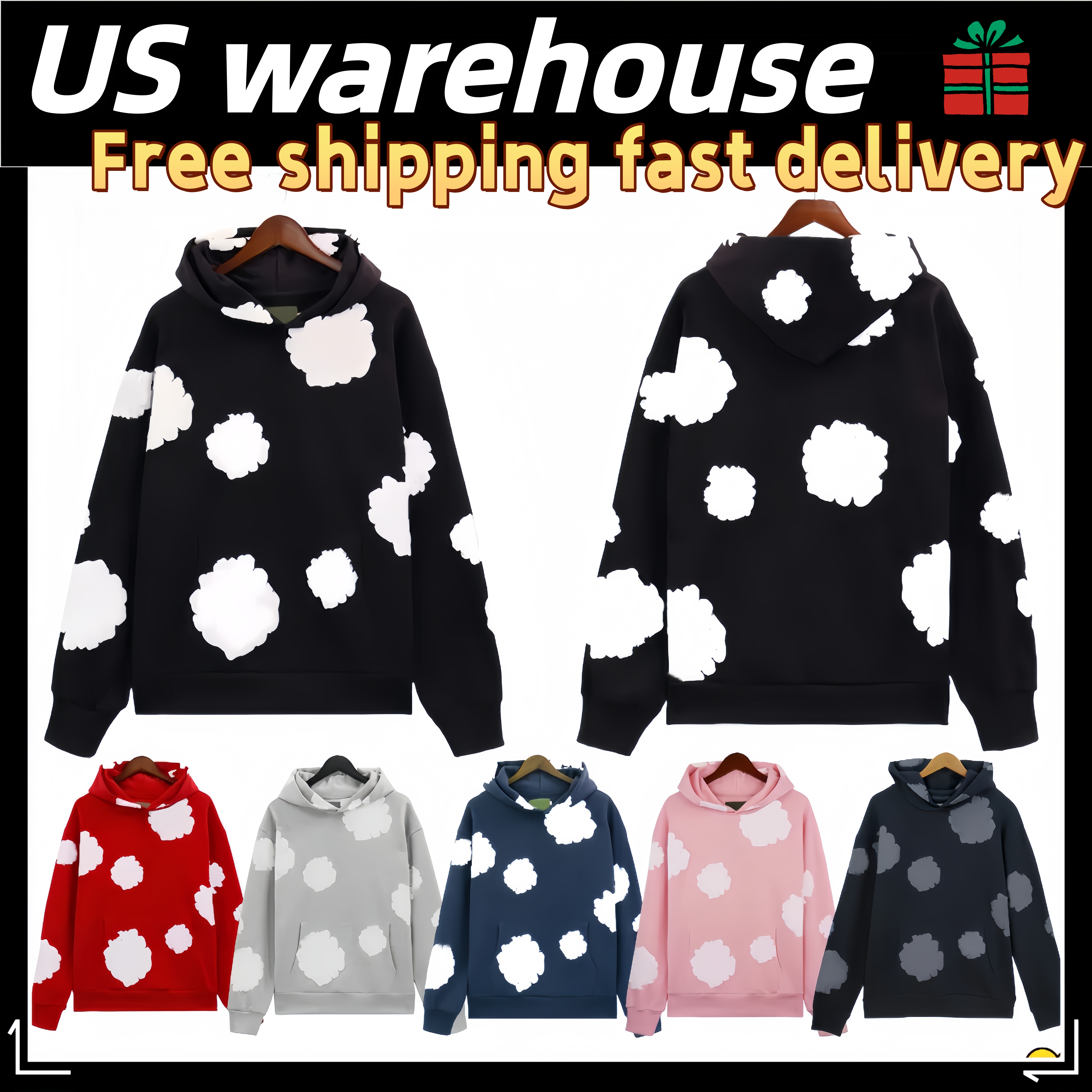 denim hoodie designer Mens hoodies sweatshirts pullover hooded shorts designer for man and woman hip hop fashion sweatpants Cotton Wreath Sweatshirt Hip Hop Short3