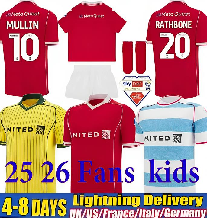 25 26 Wrexham Soccer Jerseys S. Boden F. Takyi P. Rutherford S. Wedgbury Allsopp Billy Ashcroft 2025 Home Football Shirt MEN KIDS Kits Full Set DAVIES YOUNG