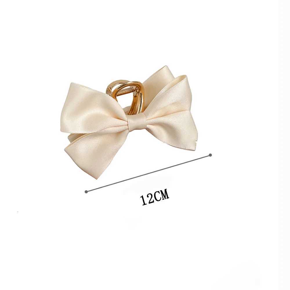 1/2pcs Black Satin Bow Clip WOMENS Summer Headwear Simple Temperament Hair Clip Back of the Head Shark Clip Y251213