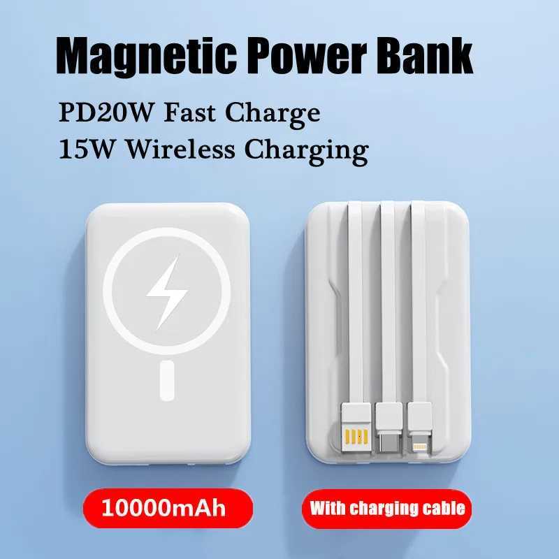 Magnetic Power Bank 10000mAh Portable Wireless Charger For iPhone Mini Powerbank With CableExternal Spare Battery H251213