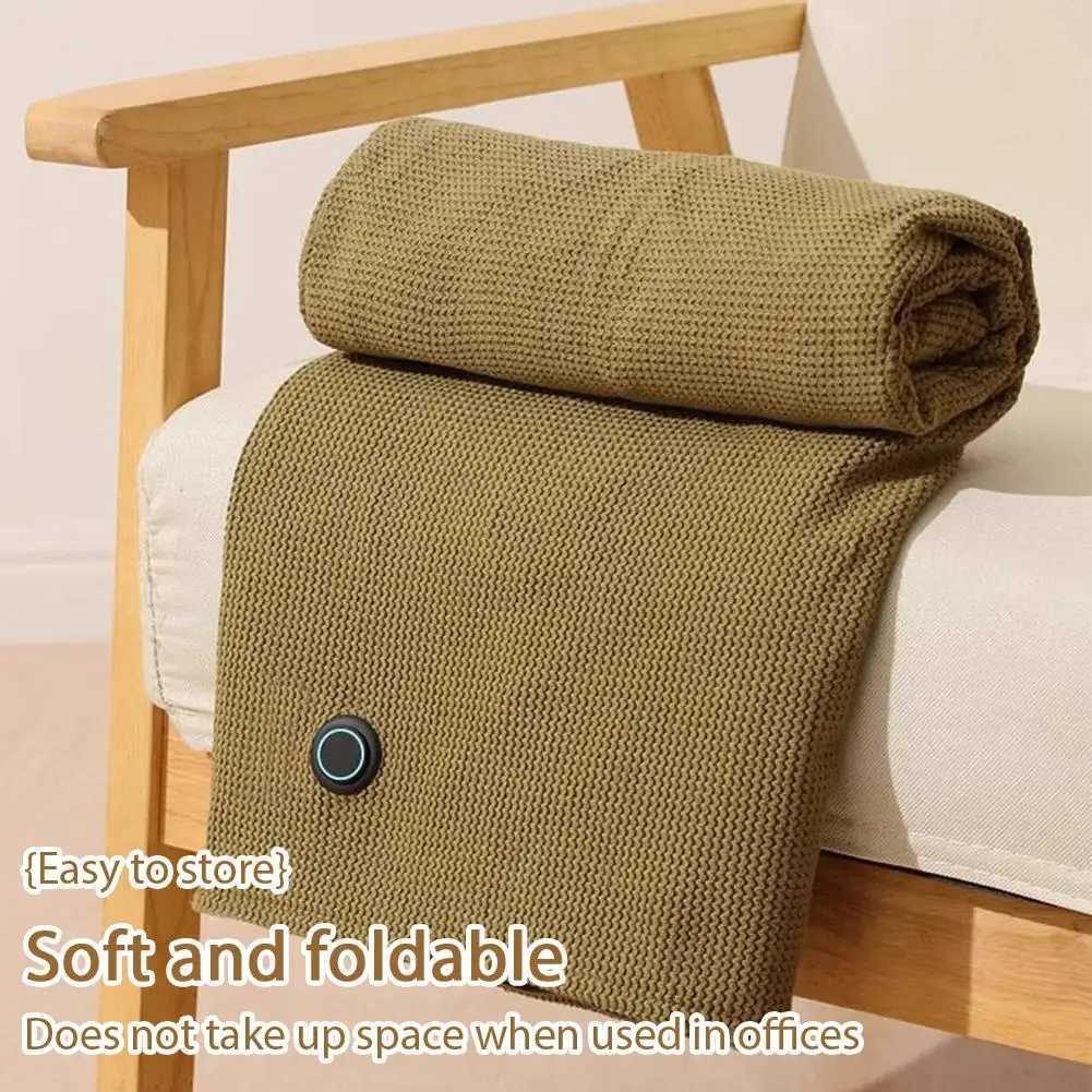 Portable Heated Blanket Shawl Wrap For WomenElectric Heated Shawl USB Powered Winter Blanket Wrap With Zipper For Office Home Y251212