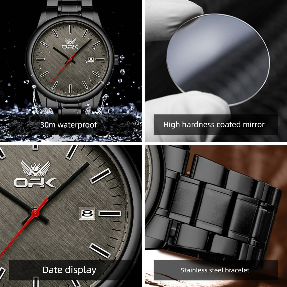 OPK Designer Men's Watch Free Shipping Wholesale Waterproof Luminous Single Date Quartz Fashionable And Simple Outdoor Sports Men's Watch