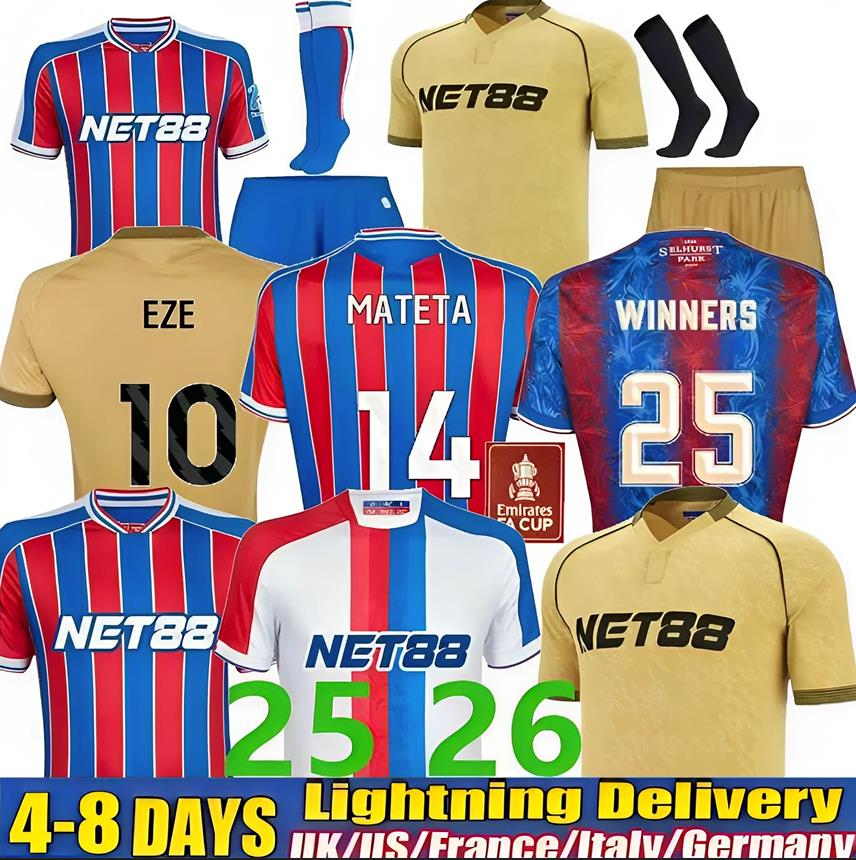 2025 2026 Crystals Soccer jersey DOUCOURE OLISE 25 26 Crystal EZE MATETA EDOUARD JAYEW Top fan kids kit player version Size S-4XL football shirt PalaceS