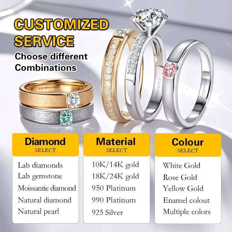 Custom Jewelry 10k 14k 18k Pure Gold Oval Cut DEF VVS1 HPHT IGI 4 Carat Lab Grown Diamond Women's Engagement Ring