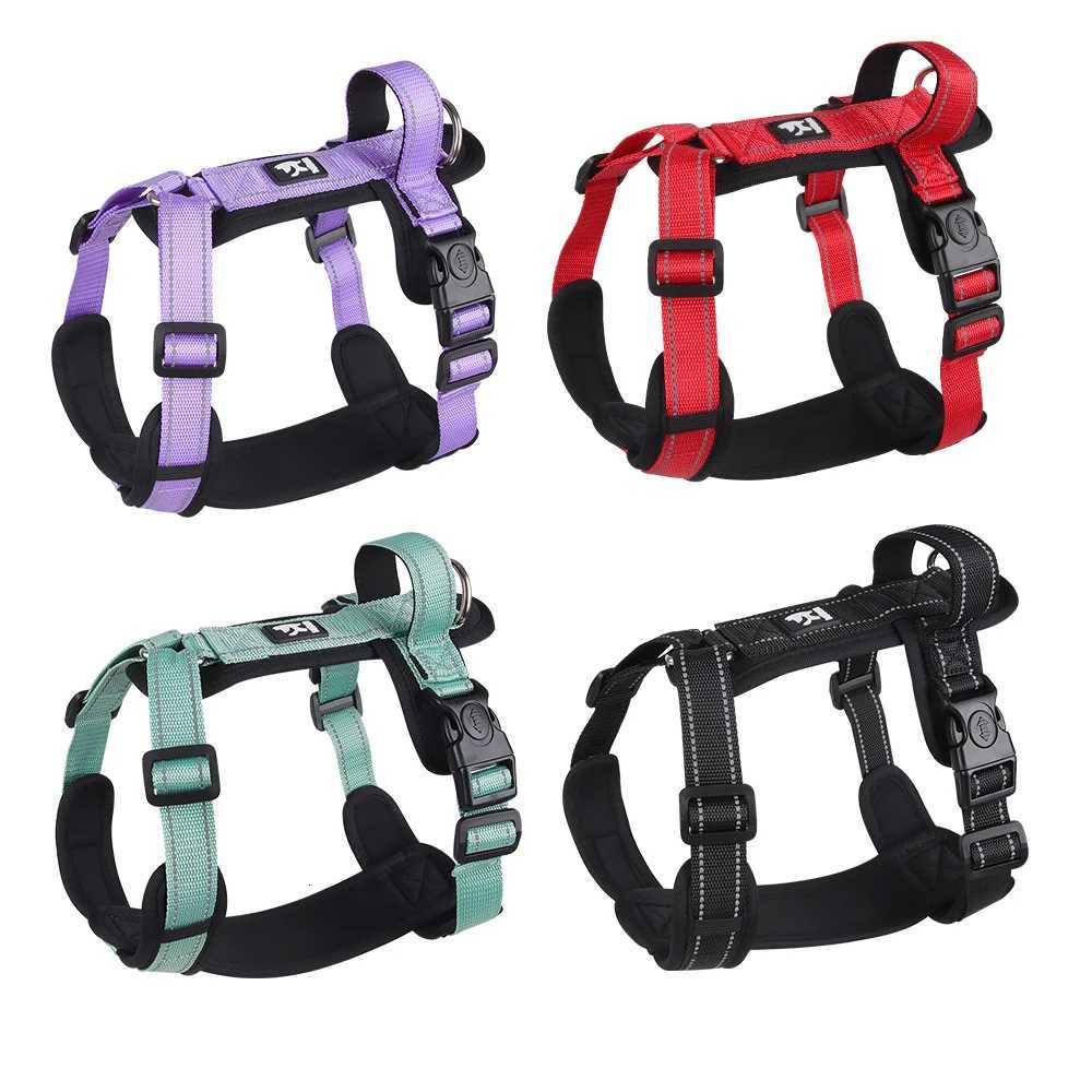 Anti-Escape Dog Harness with Handle Reflective Nylon Dog Harness Vest for Small Medium Dogs French Bulldog Walking Pet Supplies M251213