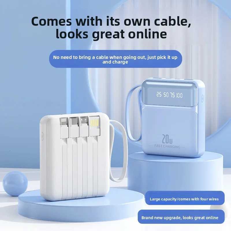 20000 MAh Mini Power Bank Cpact and Large Capacity Mobile Power ply New Model with Built-in Cable With LED Power Display H251213