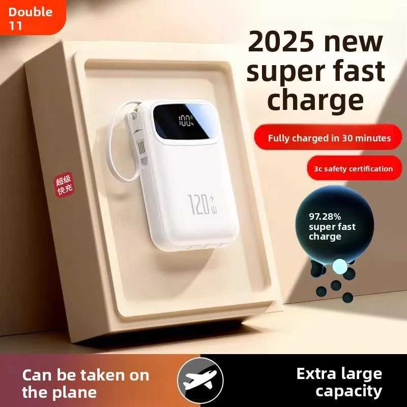 20000mAh Large Capacity Portable Power Bank with Built-in Cable er Fast Charging Mini and Cpact Ces with 3 Lines H251213