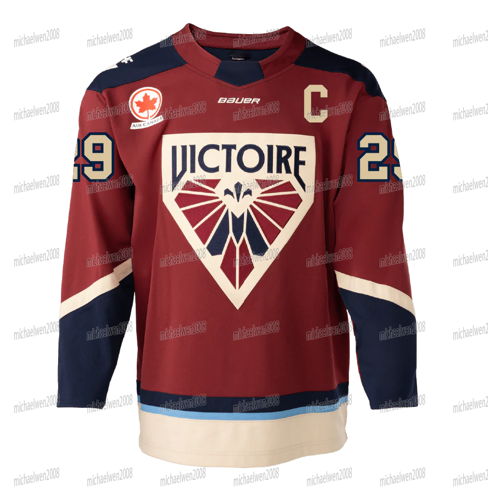 Personalized Custom Montreal Victoire Hockey Jersey 29 Poulin Embroidered Letter Number Design Polyester Jerseys