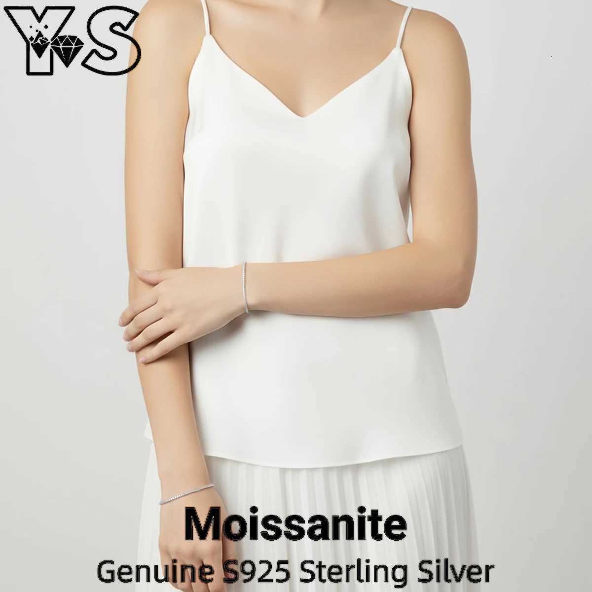 S925 Silver Sparkling Moissanite Tennis 2mm Diamond Minimalist Luxury Jewelry Women Girls Hip Hop Style Everyday Gift M251213