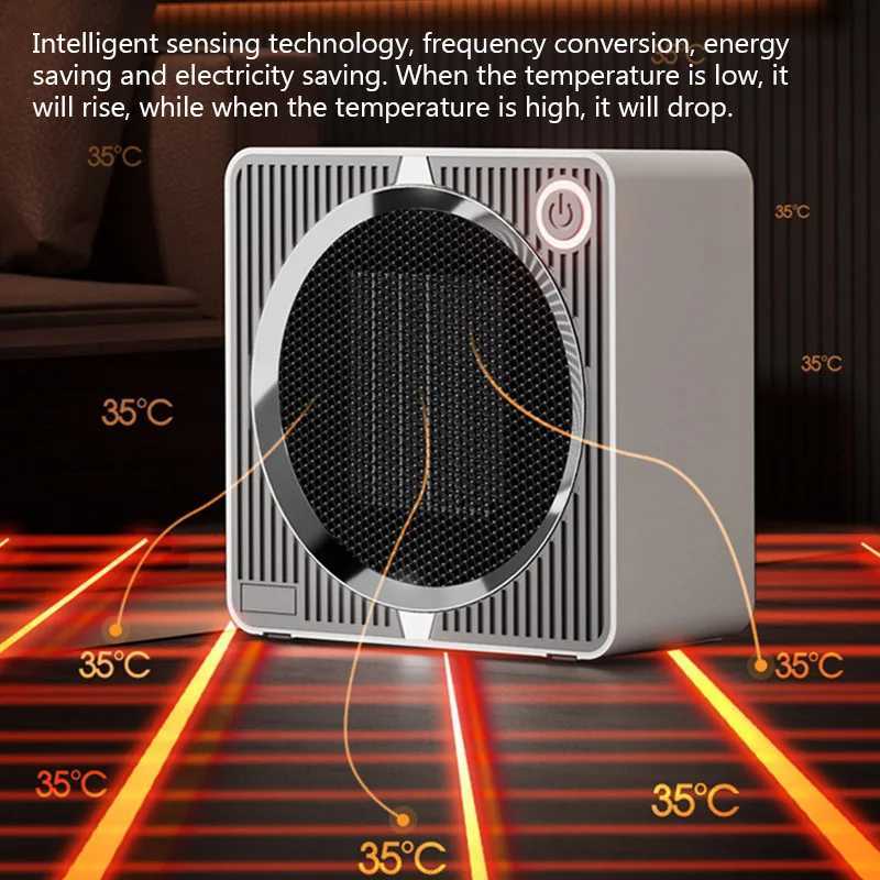 Electric Heater 500W Low-power Fan Heater PTC Ceramic Heating Home Small Sun Heater Intelligent Warm Hot Air Blower For Winter Y251213
