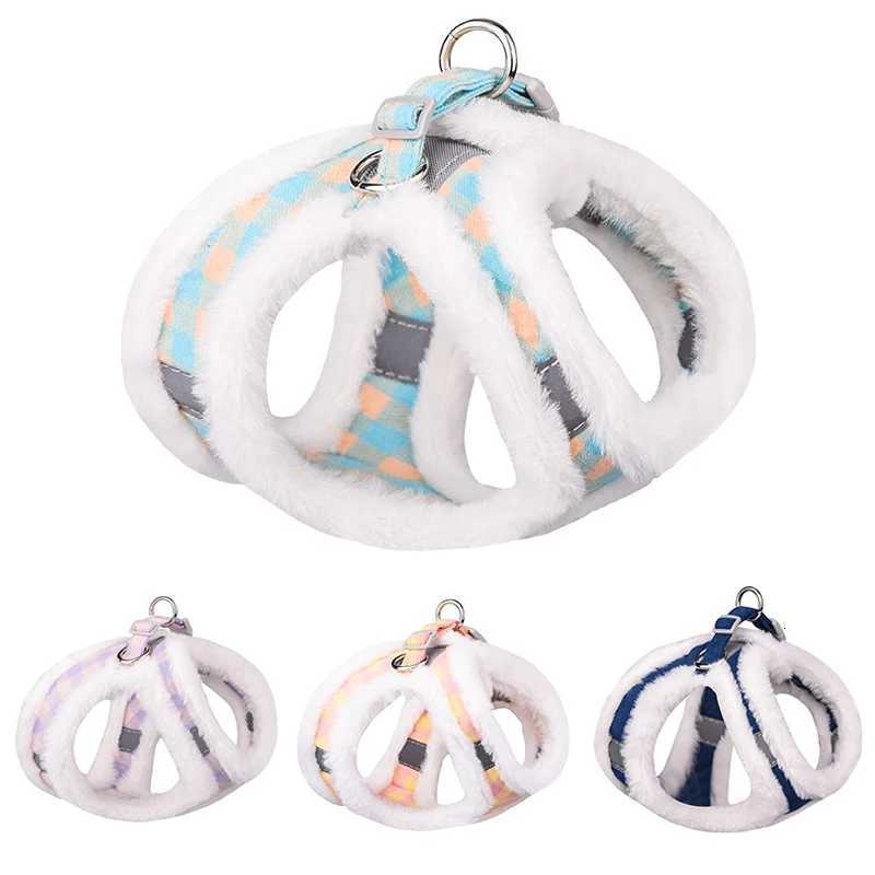 Winter Warm Fur Pet Dog Harness Leash Set Adjustable Reflective Chihuahua Puppy Cat Harness Vest For Small Dogs Yorkie M251213