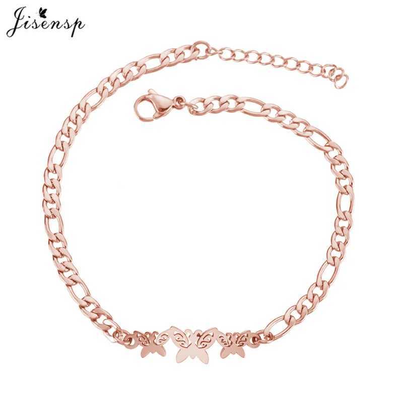 Jisensp Elephant Butterfly s Bangles Animal Chain Link Female Stainless Steel s for Women Accessories M251213
