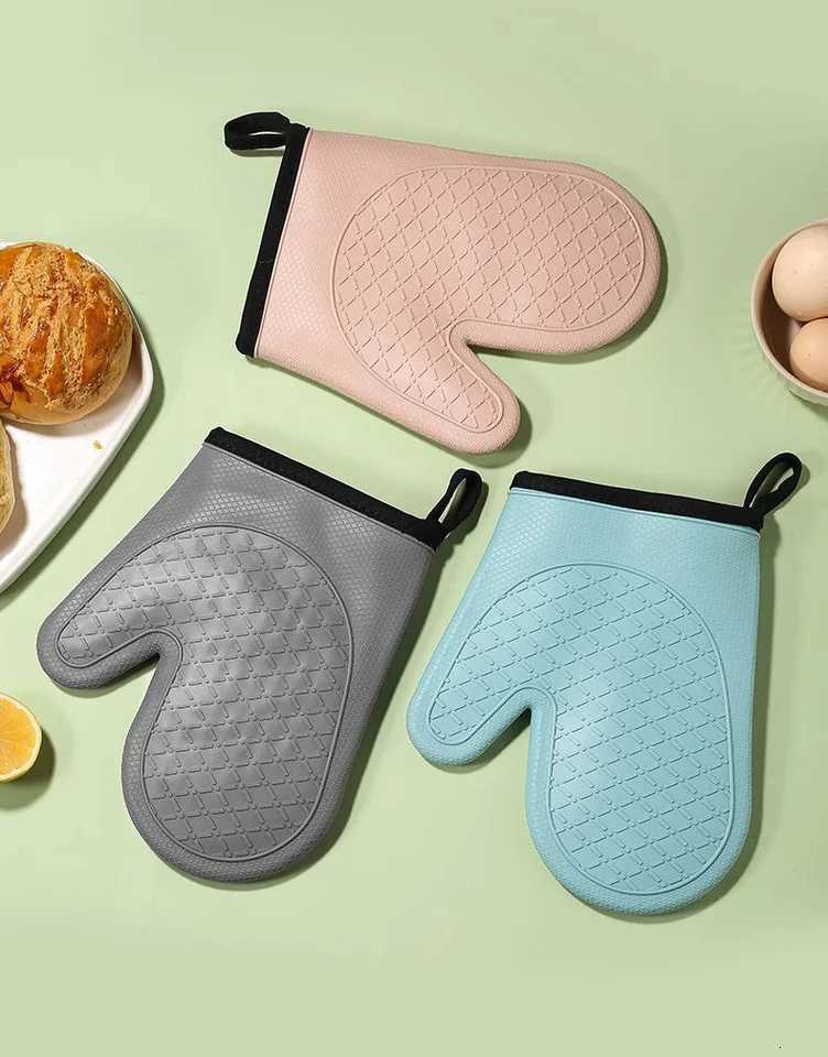 2pcs heat insation gloves anti-scalding microwave oven gloves High temperature resistant kitchen oven gloves H251212