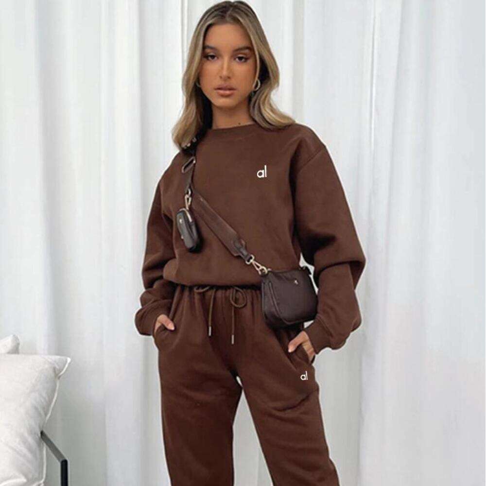 Alotracksuit Hoodie Designer Womens Alosetslys Suit Solid Color Womens Alosweater Tracksuits Letter Print Hoodie Set Autumn Sports Sweatshirt Clothing Sets 184