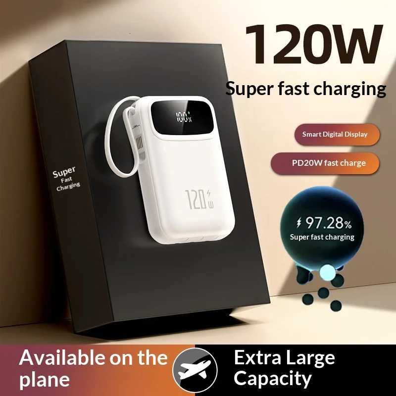 New er Fast Charging Power Bank tra Large Capacity 20000 mAh tra Thin Cpact Portable Ces with Cable H251213