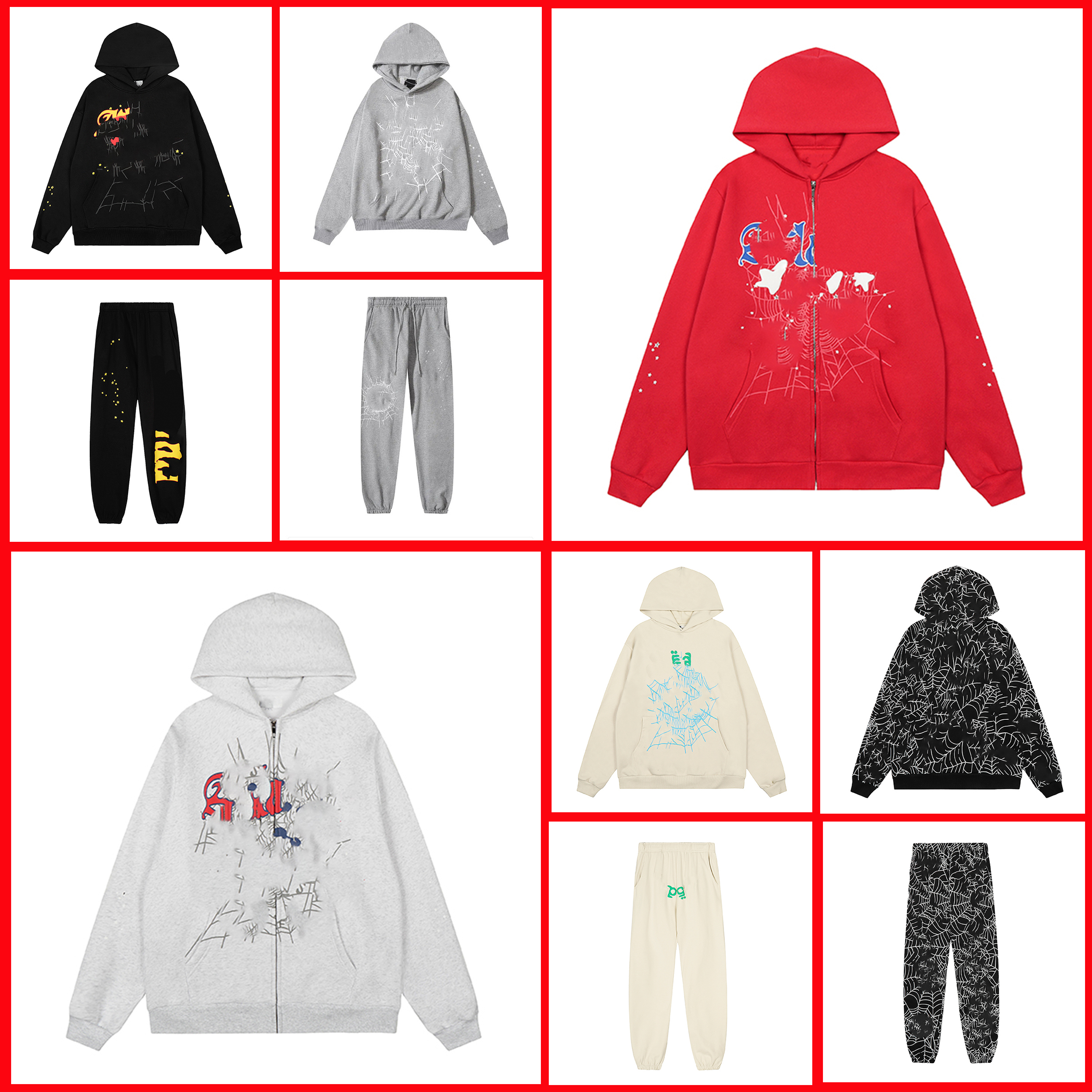 2025 Hoodie Mens Tracksuit Set Mens Hoodie Full Zip Up Young Thugs Hoodies Street Hip Hop Casual Couple Street Quality Pants Street