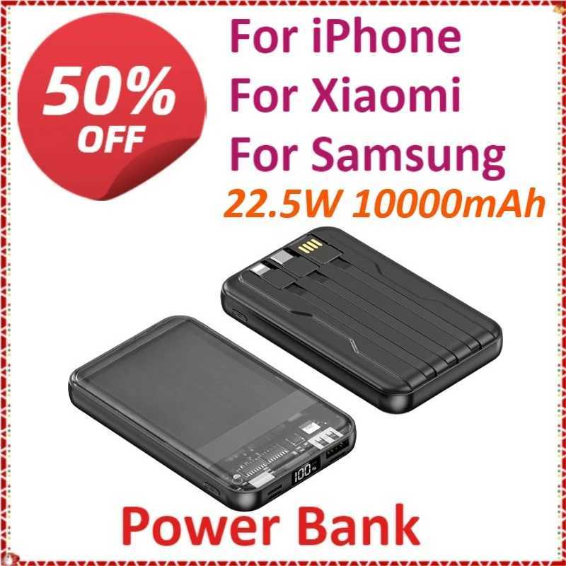 225W 10000mAh Wireless Portable Power Bank Fast Charging For iPhone For With USB Type C/Lightning H251213