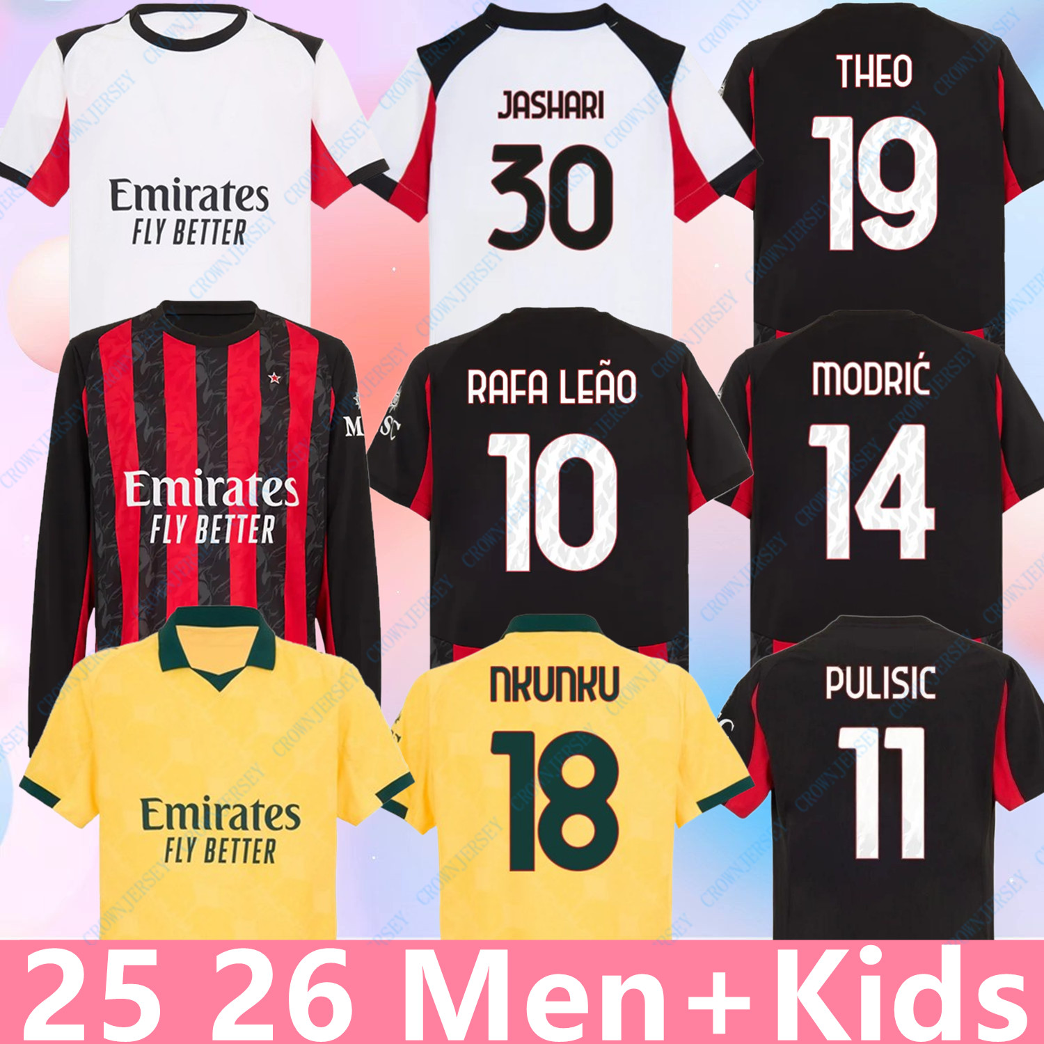 25 26 Black white Jerseys 2025 2026 home away MODRIC THEO PULISIC REIJNDERS RAFA LEAO NKUNKU Football shirts uniform fan 125th JASHARI JOAO FELIX RICCI GIMENEZ fourth