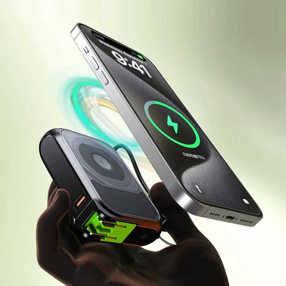 New Magnetic Wireless er Fast Charging 20000mAh Power Bank with AC Plug Mobile Power ply for IPhone H251213