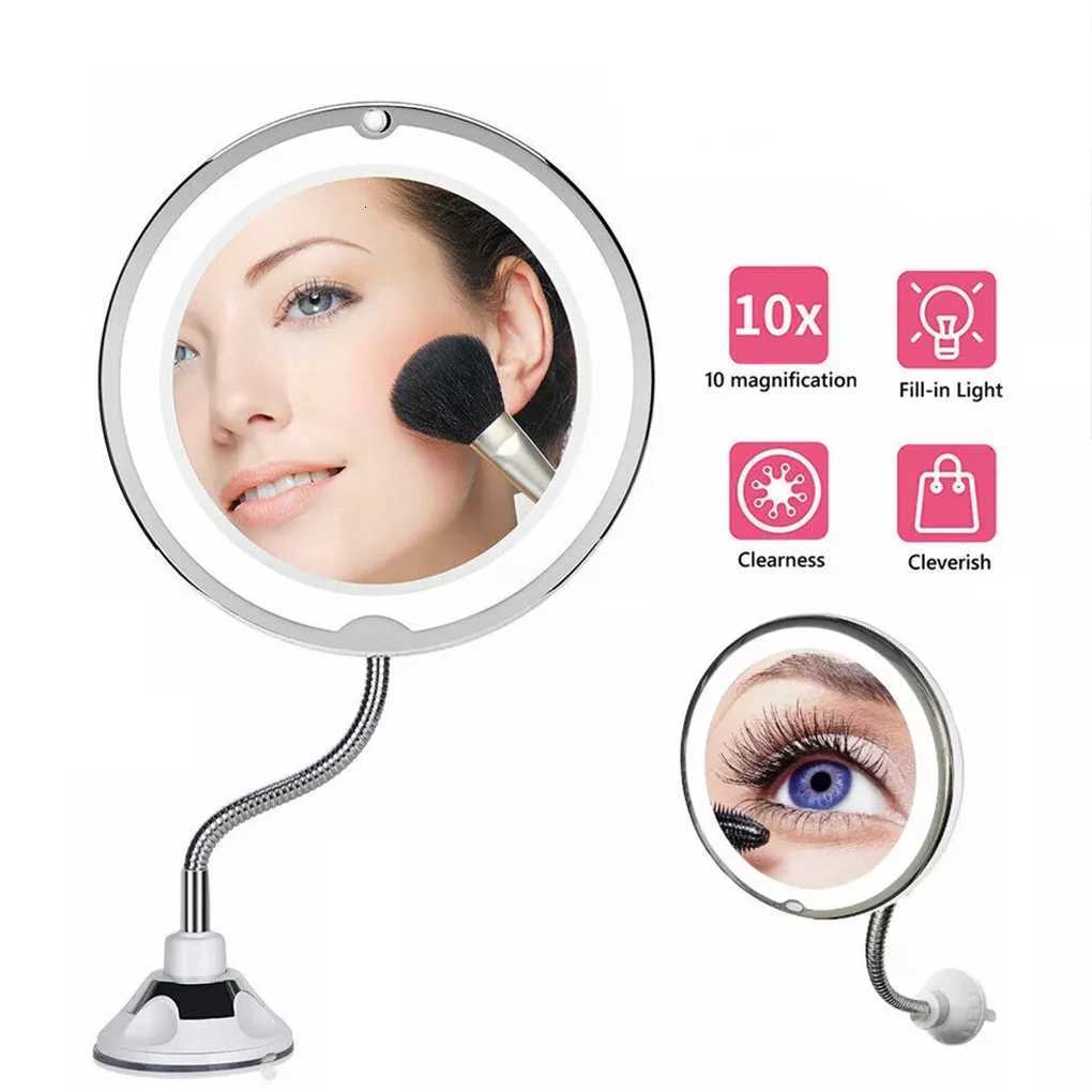 Led Make-up Mirror With LED Light 360 Swivel ABS Magnifying Makeup Mirror For Traveling Twist Locking Suction Cup Vanity MirrorT251213