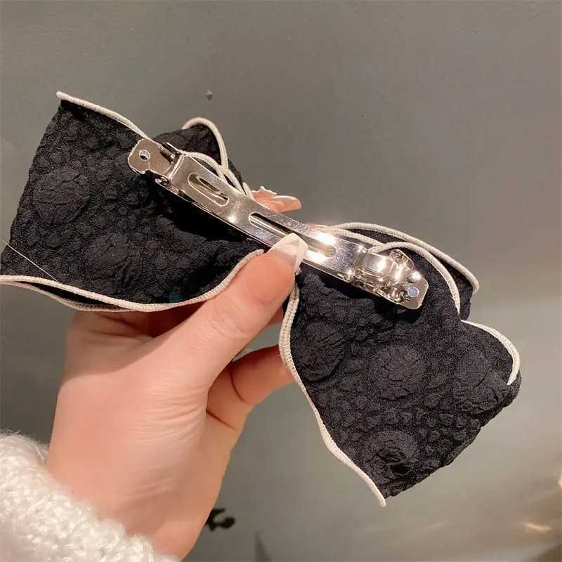 Elegant Fabric Bowknot Pearl Hair Clip Spring Clamp for Girls Trendy Headpiece Hairpins Headdress Korean Hair Accessories Y251213
