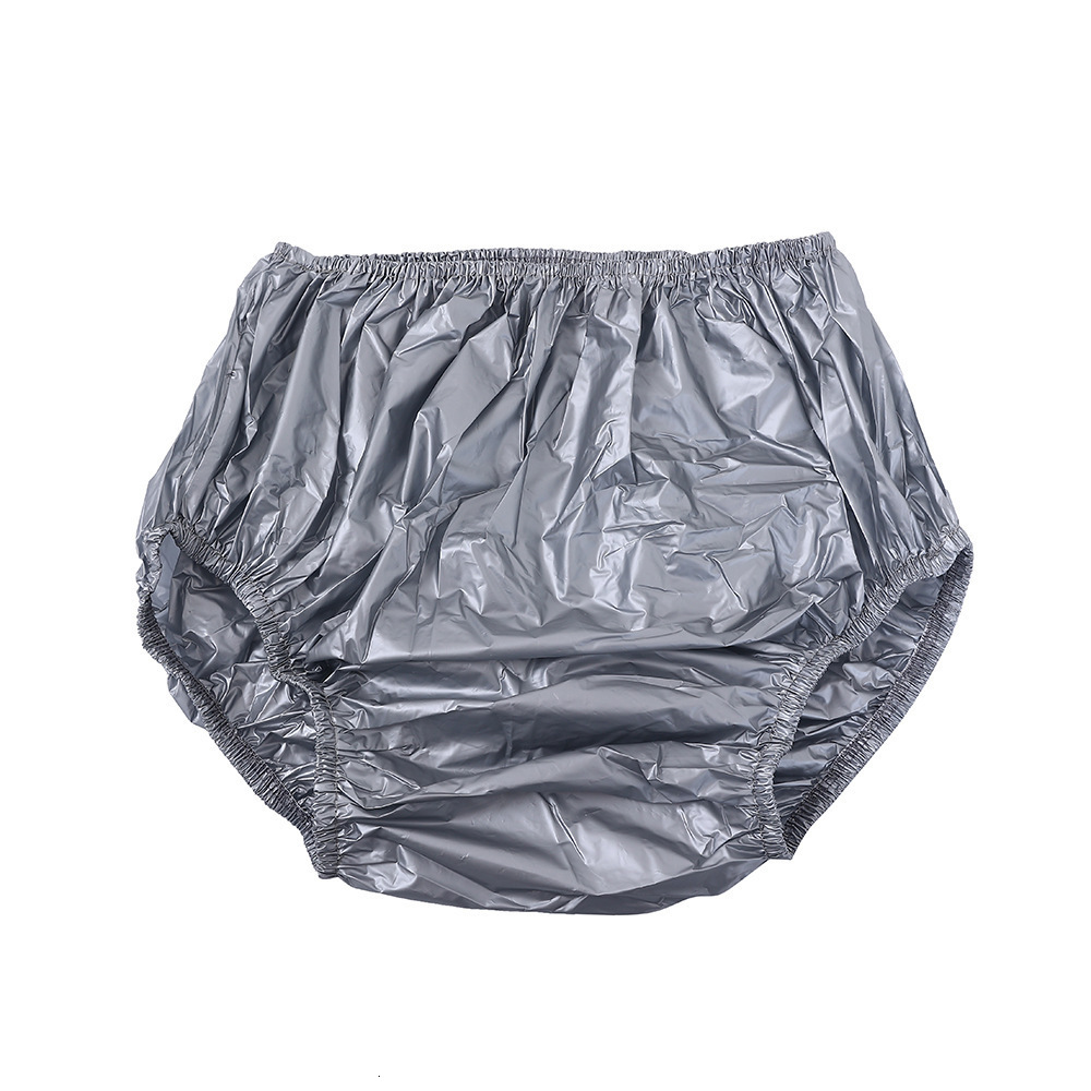 Reusable PVC Panties Adult Diapers Coat Leak-proof Plastic Teen Diaper Cover Non-disposable Diapers Non Transparent Black 250114