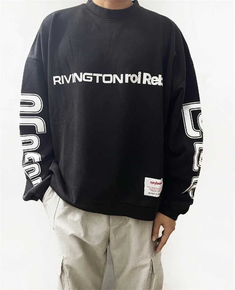 RRR123 FW25 Autumn/Winter New Vintage High Street Casual Loose Cotton Round Neck Printed Hoodie Sweatshirt Trendy Men Q251212