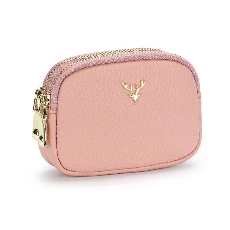 Luxury Soft Genuine Leather Wallets Double Zipper Short Purses Large Capacity Cowhide Cluh for Fem Wen Fi Coin Purse Y251213