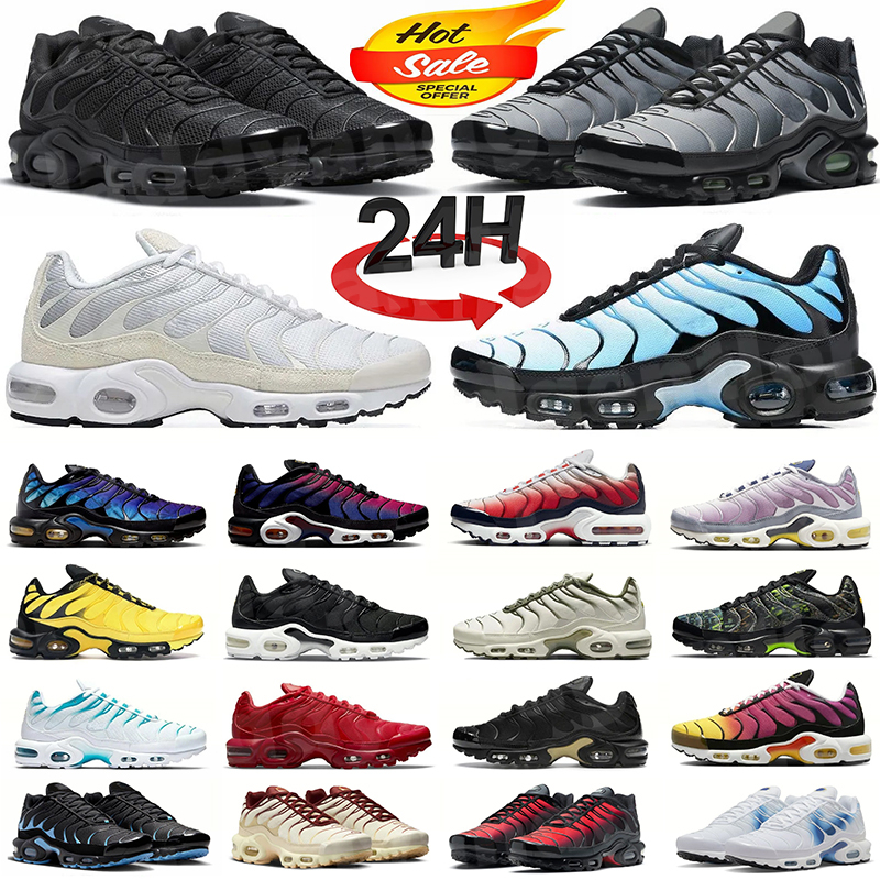 Tn Running Shoes Mens Trainers tnns Triple White Black Metallic Silver Hyper Blue Mens Trainers Sneakers 36-46