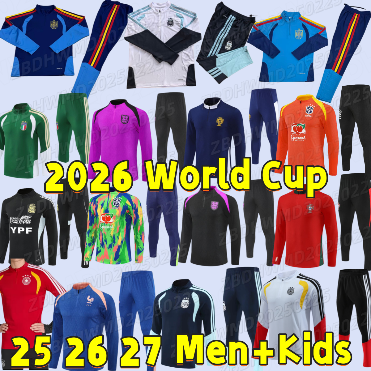 2026 Portugal & Brazil football training kits, featuring Yamal FC, Mbappe, Kane, Ronaldo, Kaka, Saka.25 26 CFC training kits, men's and children's national team football sets.