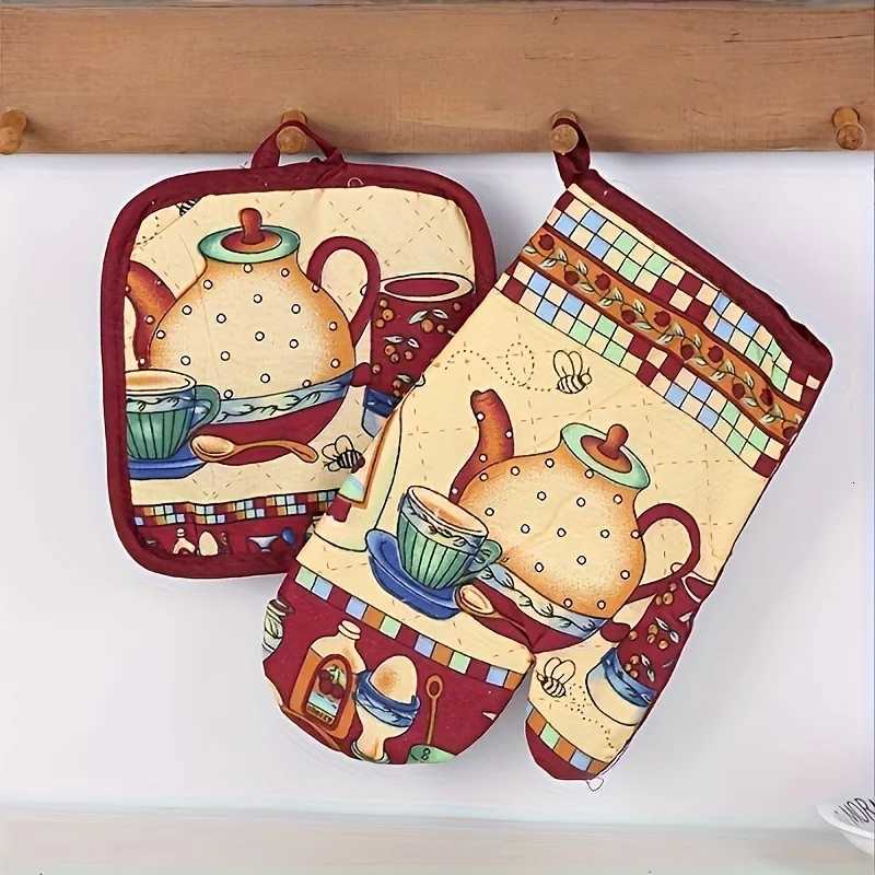 4Sets of Kitchen Gloves Cfortable Polter Materialhand Guard GiftDurable oven gloves table mat gloves kitchen H251212