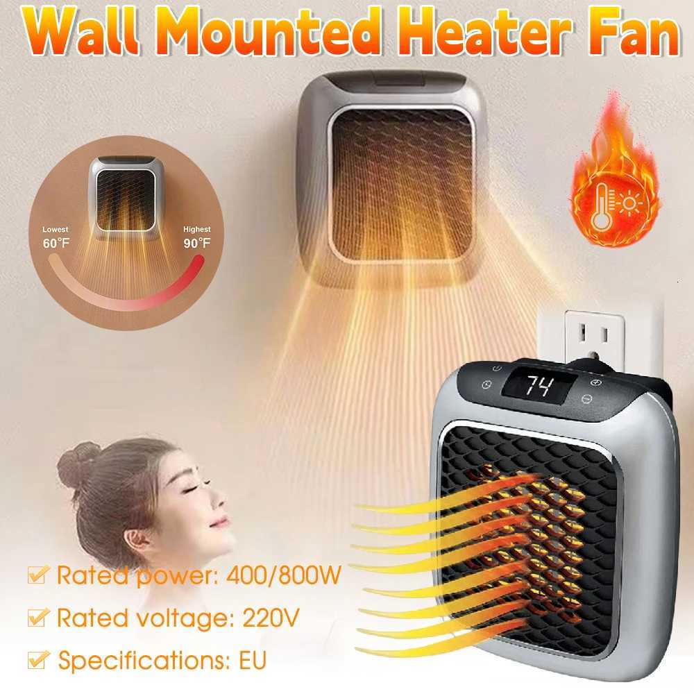 Plug In Heater Mini Electric Heater Warmer Low Noise Wall Mounted Room Heater Portable Heater Fan for Home Office Dorm Room Y251213