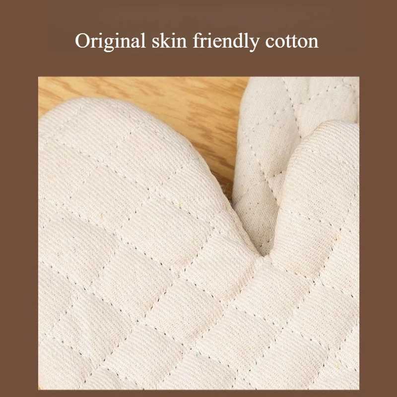 2pcs Oven Gloves Heat Resistant Kitchen Cooking BBQ Accessories Cotton Mitts Microwave Safe Barware Protection Anti Steam Scald H251212