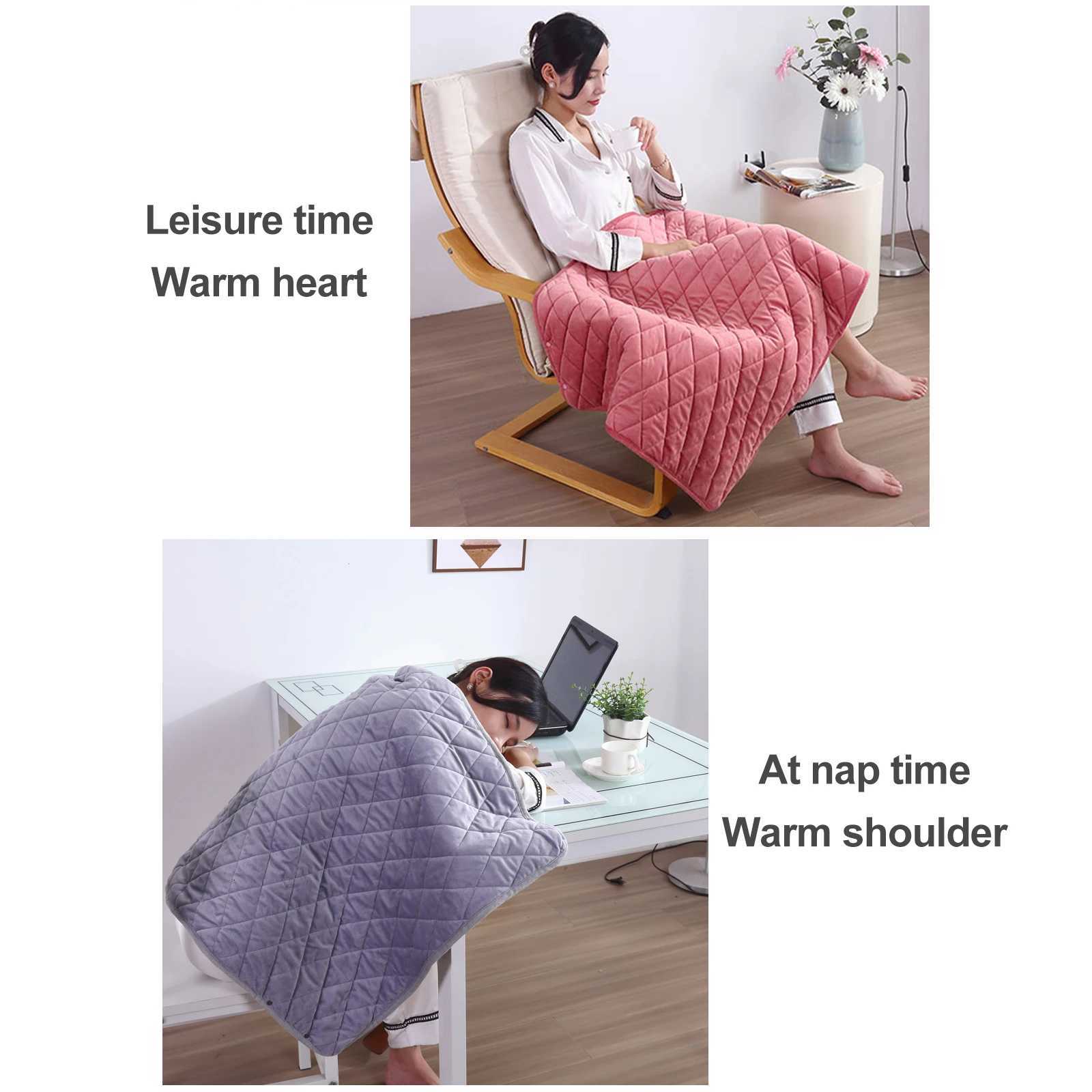 Wearable USB Electric Blanket Heating Blanket with Timing Function 3 Gear Adjustment Pink Y251212