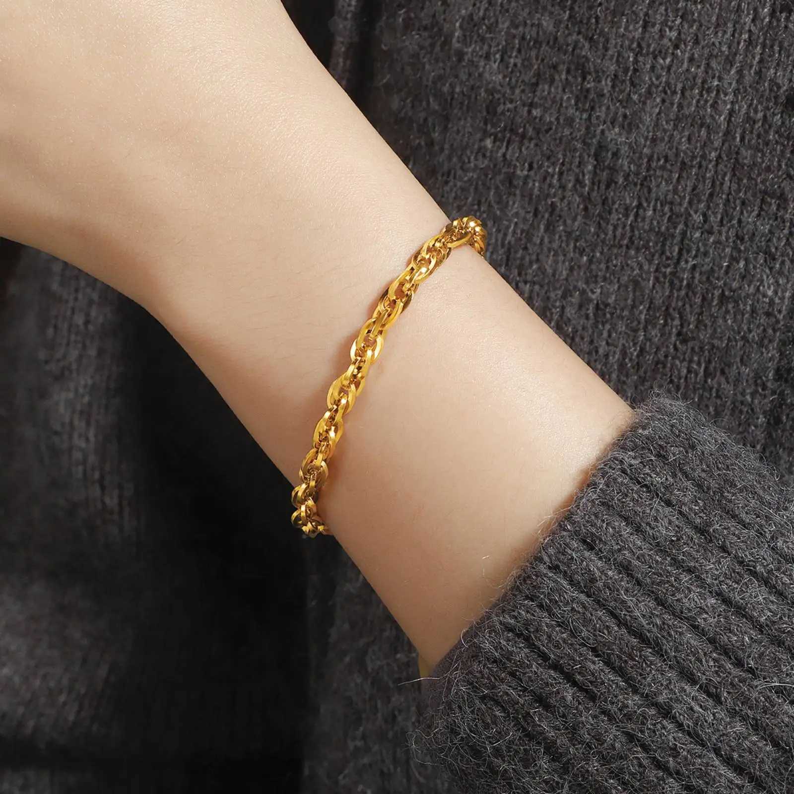 Stainless Steel Thick Chain for Women Men Party Non-fading Fashion Jewelry Gift M251213