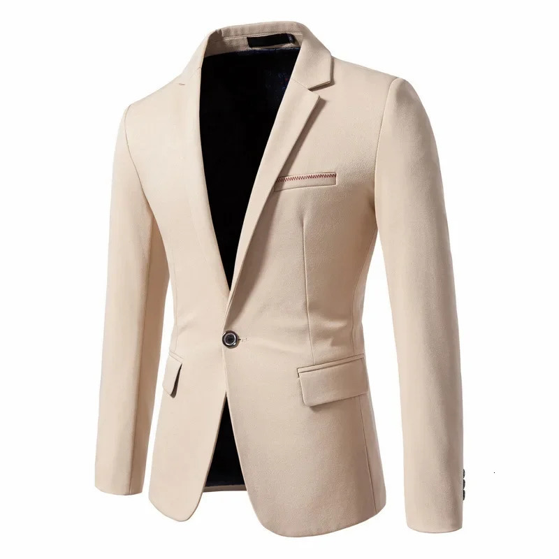 Spring Mens Western-style Blazer Single Breasted Pesalir Fabric Casual Slim Fit Wedding Suit Jacket For Men 251211