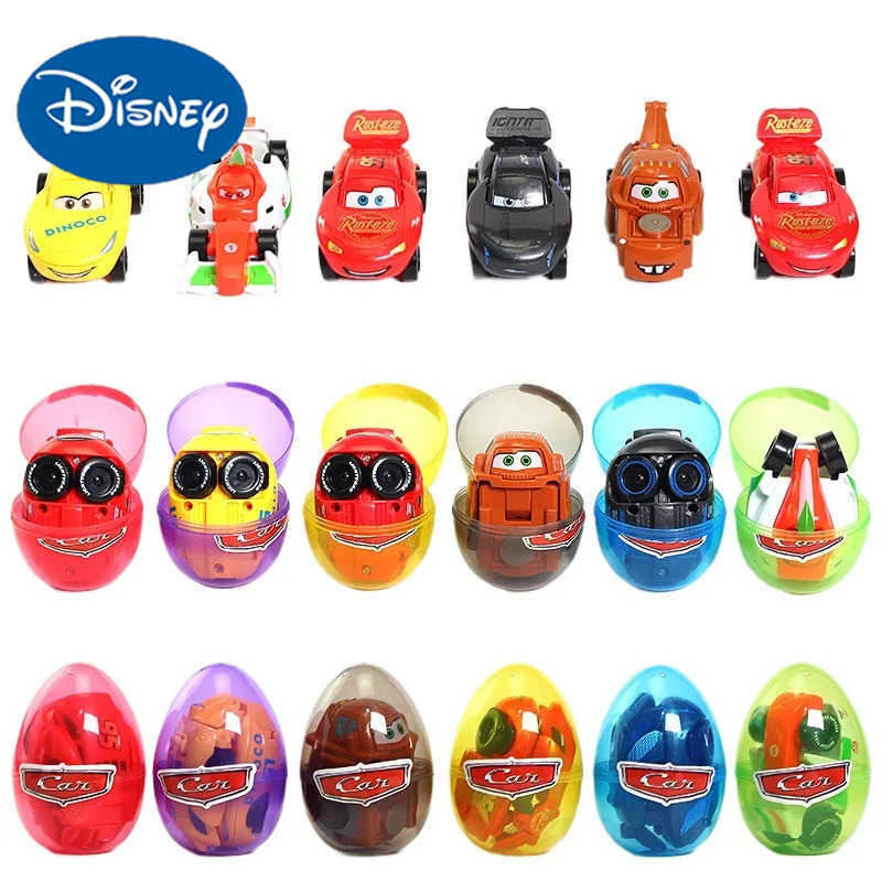 Disney Pixar Cars Egg-Shaped Car Toys Model Car Toy Set McQueen Transformable Car 6-Piece Set Kids Birthday Gift H251213