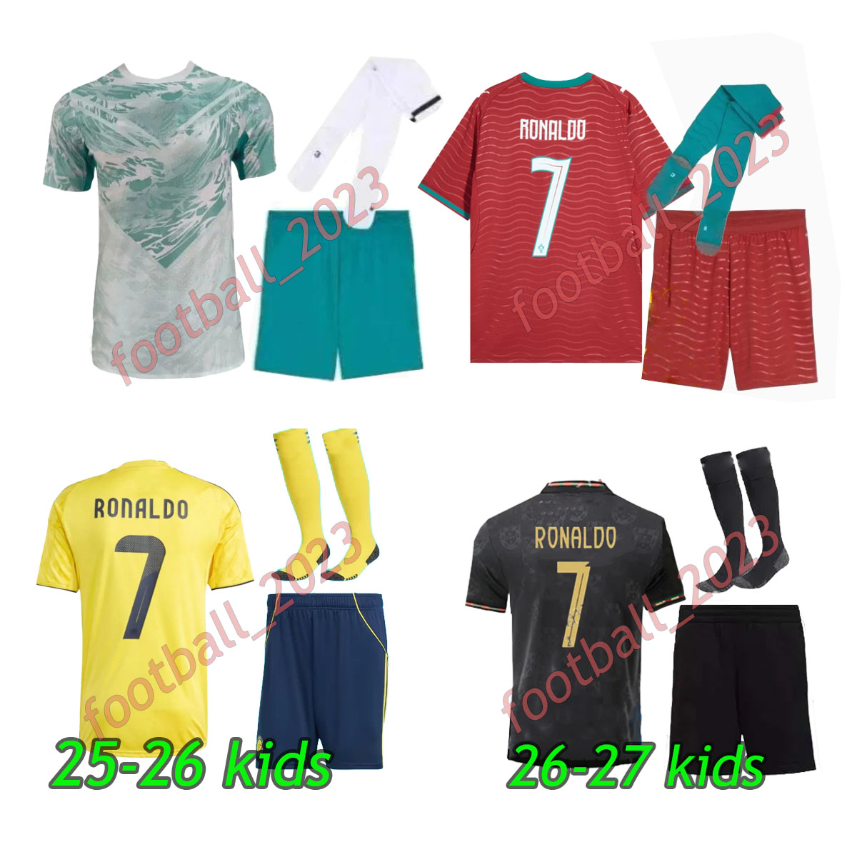 kids football kits Ronaldo soccer Jerseys 25 26 27 CR7 Football shirt