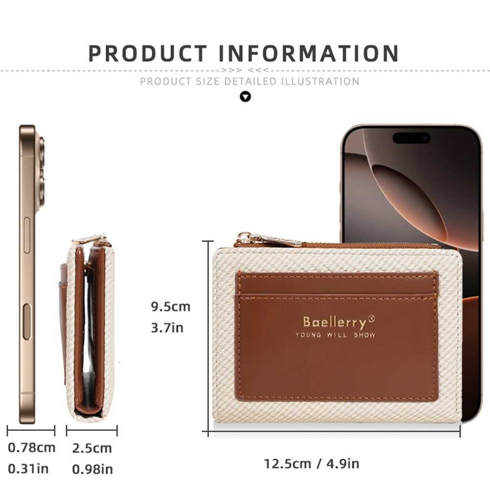1Pcs/Baellerry Fiable Zipper Wallet with Mtiple Card Slots Lightweight and Portable Can Hold Banknotes and Coins Suitable for Both Men and Wen Y251213