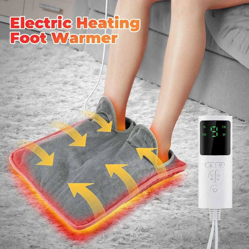 Electric Heating Foot Pad Washable Feet Warmer Household Soft Plush Thermal Heating Blanket Foot Warming Mat Home Office Bedroom Y251212