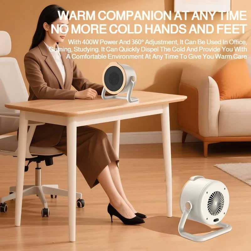 Electric Heating Fan Desktop Vertical Energy-Saving Heater Circulator Overheating Rapid Warmth for Bedroom/Office/Living Room Y251213