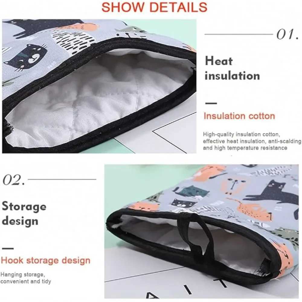 Cute Cat Pattern Cotton Oven Gloves Double Thick Heat Resistant Anti-scaldke Suitable Cooking Oven Barbecue Pot Holders Gloves H251212
