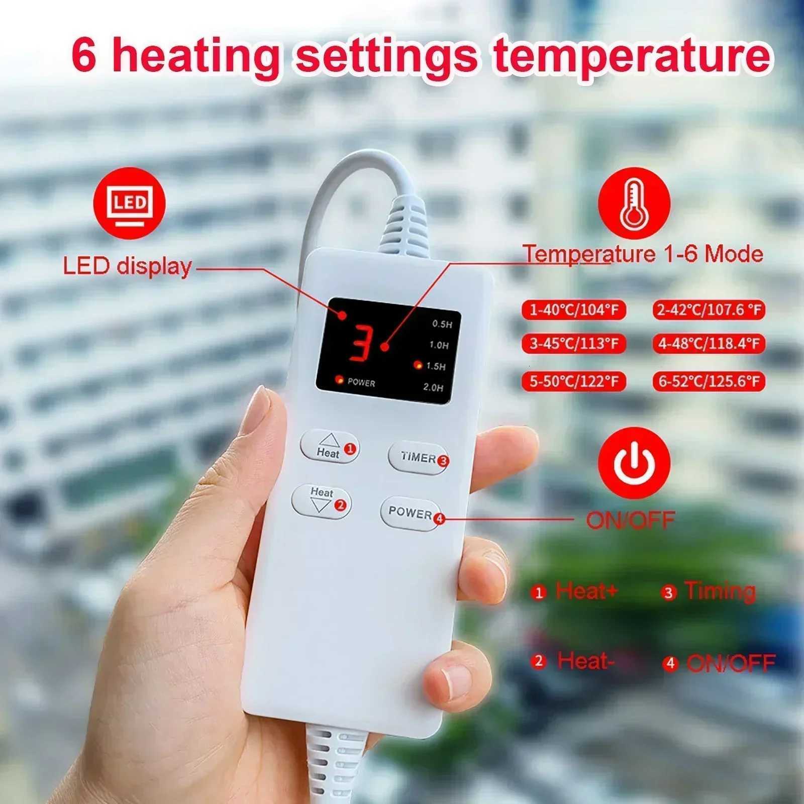 75W Electric Blanket Timing 6-speed Physiotherapy Heated Pad Shawl Cover Leg Warming Winter Warm Heating Pad for Back Pain 220V Y251212