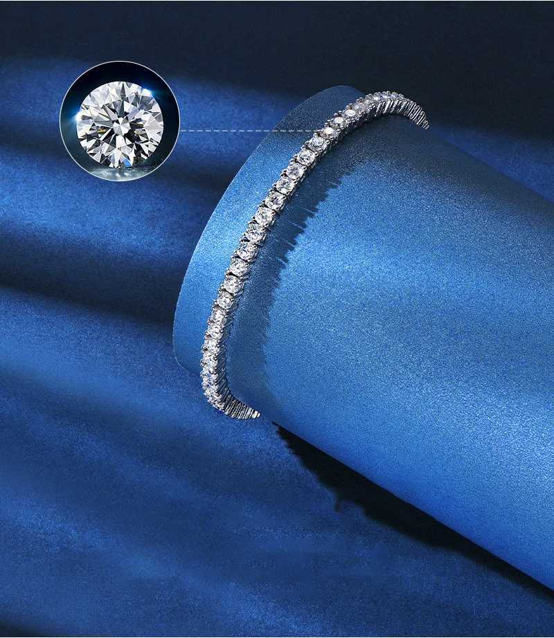 Luxury Jewelry VVS Moissanite Sterling Silver 925 Fashion Moissanite Tennis Chain and Necklace For Women M251213