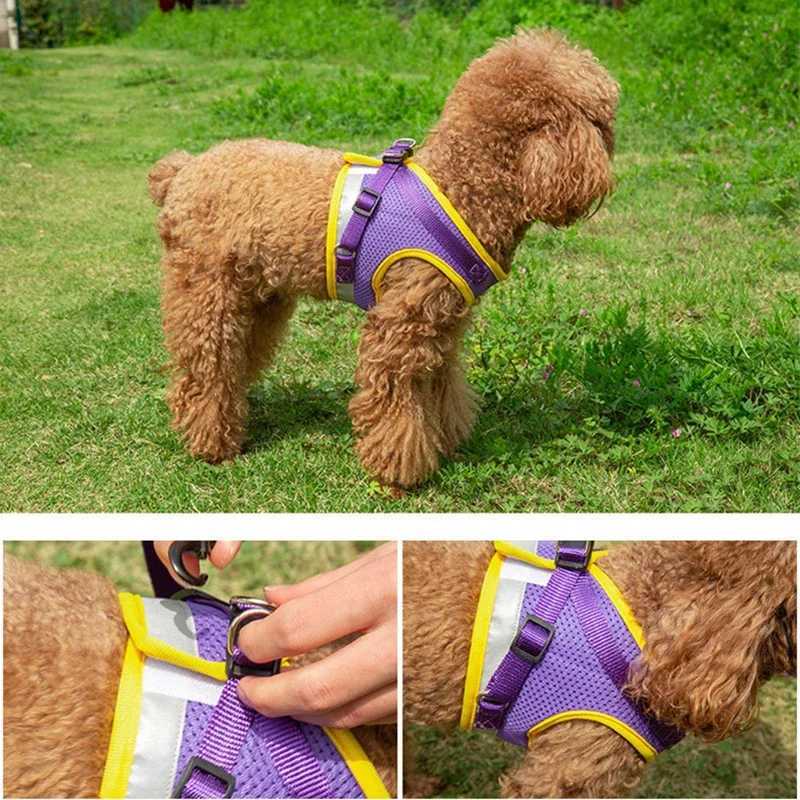 Dog Harness Vest Set for Small Medium Dog Harness Leash Puppy Cat Reflective Chest Strap Chihuahua Yorkies Walking Lead Leash M251213