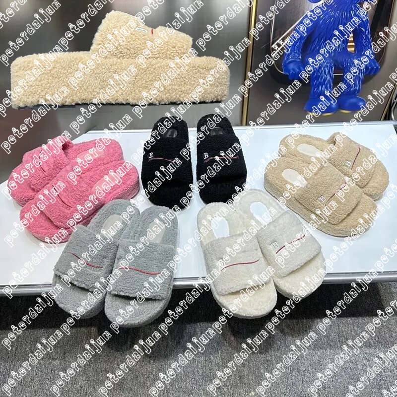 Luxury Designer fur slides men women Slippers Platform Ladies Wool Slides Winter Fur Fluffy Furry Warm Letters Sandals Comfortable Fuzzy Girl Flip Flop Slipper