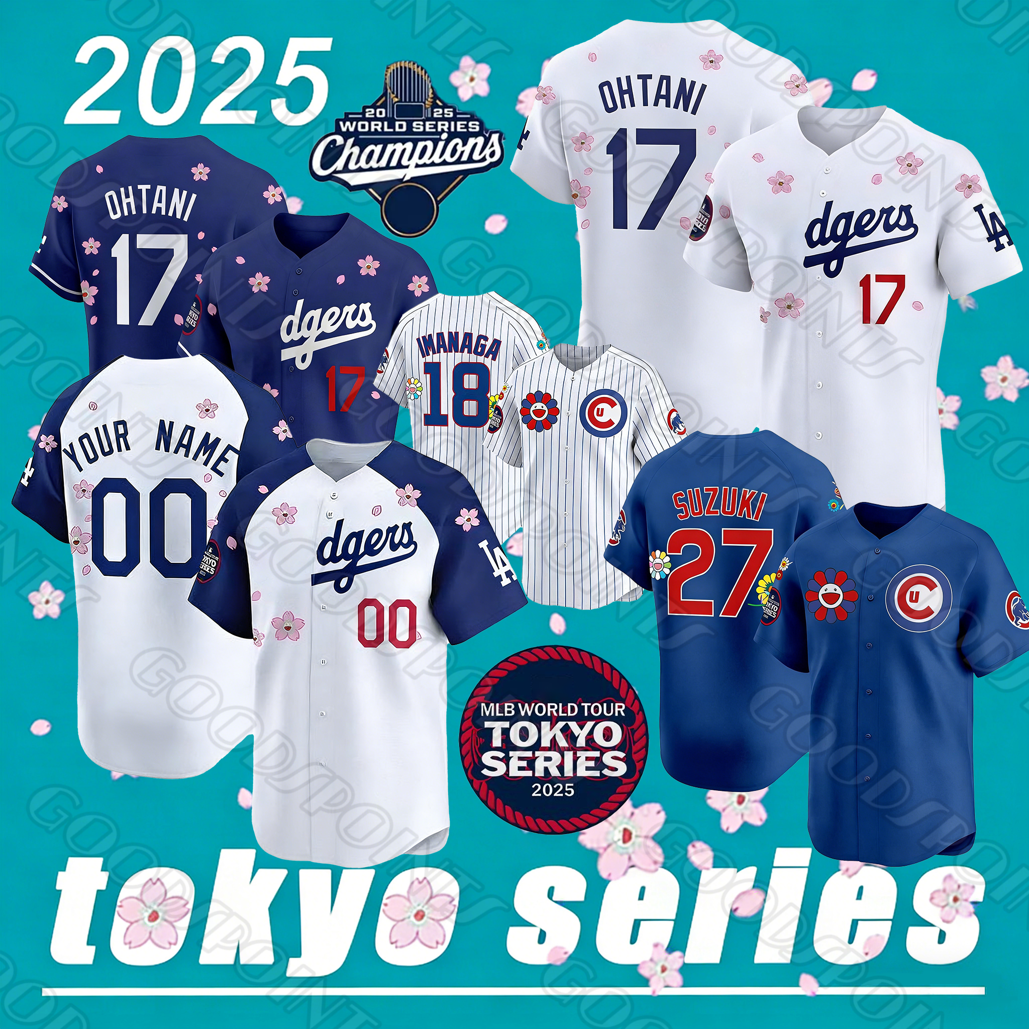 Shohei Ohtani Yoshinobu Yamamoto LA dodgers jersey murakami Cubs Jersey Shota Imanaga Seiya Suzuki Baseball Jerseys 2025 World Series Champions 2025 tokyo series