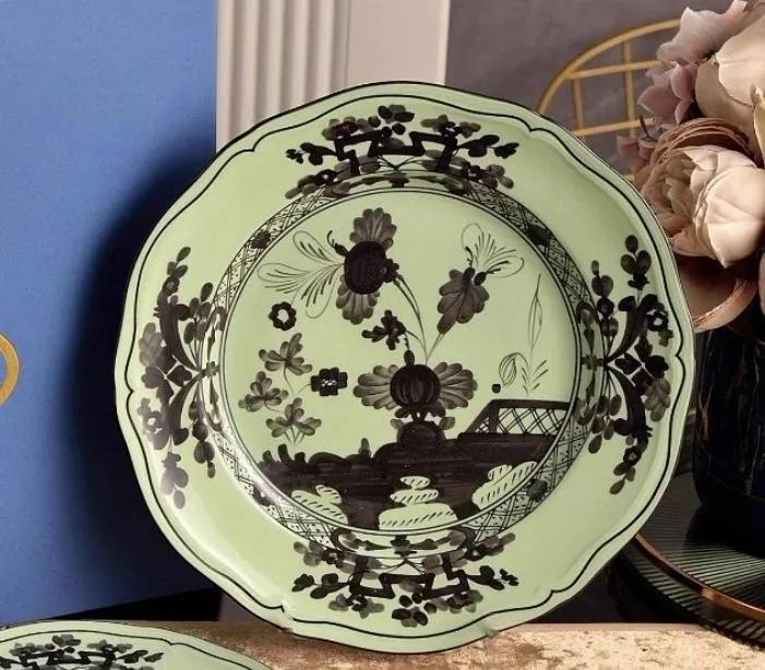 2026 New Plates 1Pc 9 Inch 23.5Cm Snack High Aesthetic Household Tableware Dessert Plate Salad Breakfastplate Ceramic Flat Free Shipping