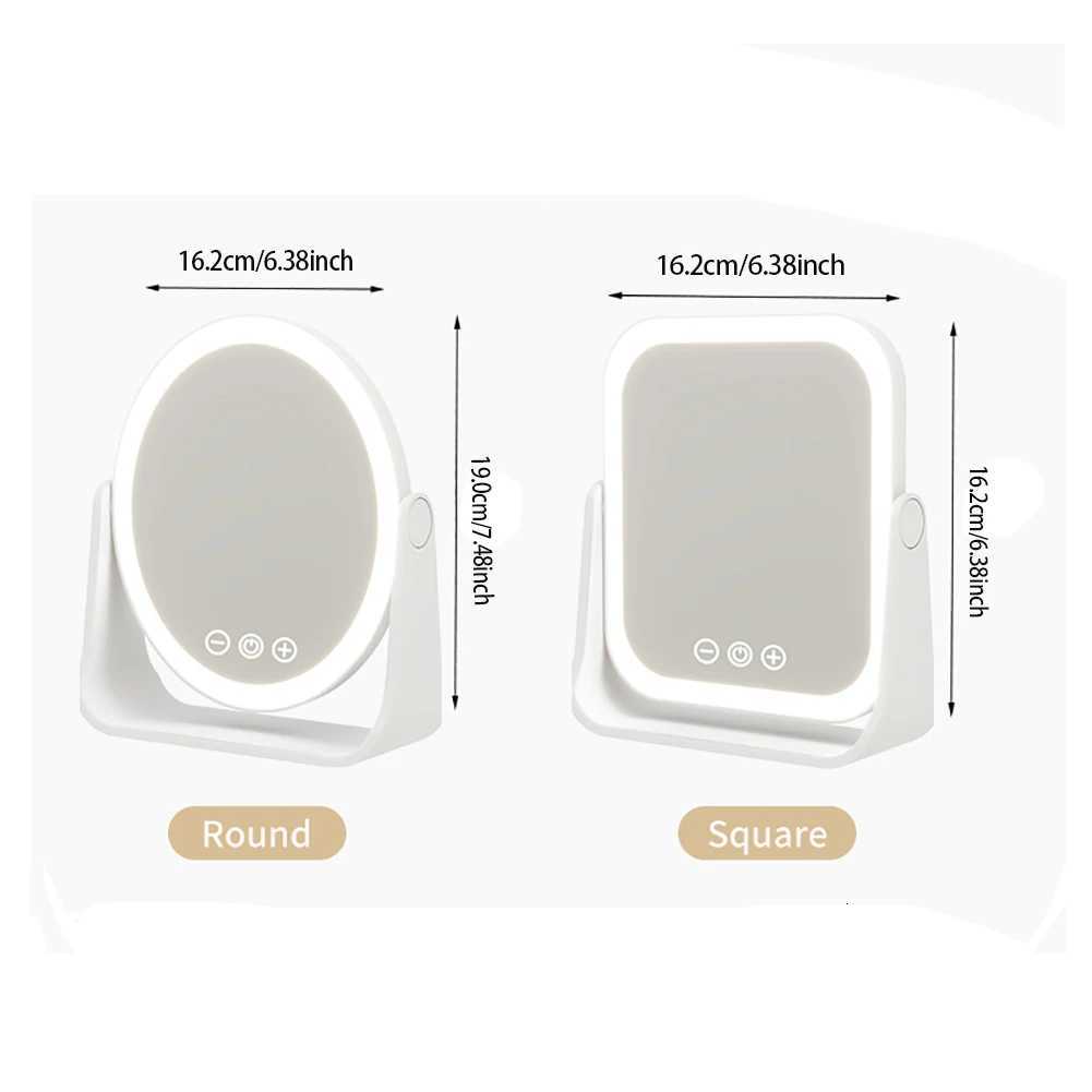 3 Colors LED Makeup Mirror Smart Eversible Dimmable Touch Screen Cosmetic Mirrors Electric Rotatable Makeup Beauty for TabletopT251213