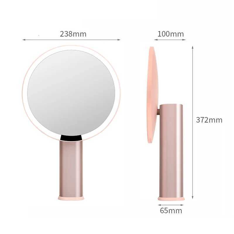 Desktop makeup mirror with LED light three-color adjustable home desktop makeup mirror HD smart makeup fill lightT251213